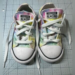 Converse All Star Toddler Little Kids Tie-Dye Pastel lace up Shoes *used* 9T
